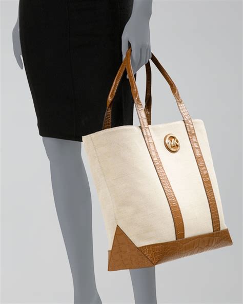 michael kors tote bag large|michael kors large canvas tote.